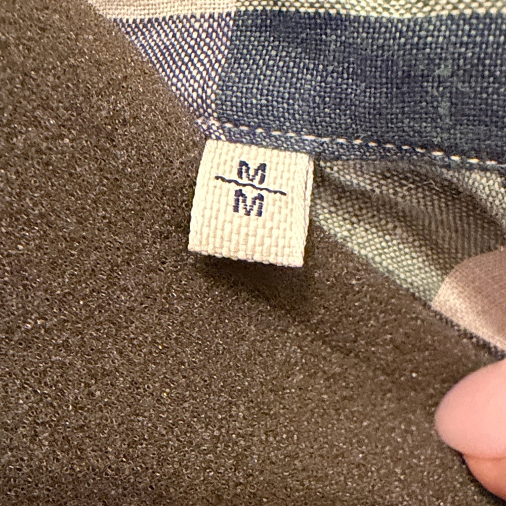 Massimo Dutti linen Blue and White /Green  Checkered Shirt size M - Picture 3 of 8